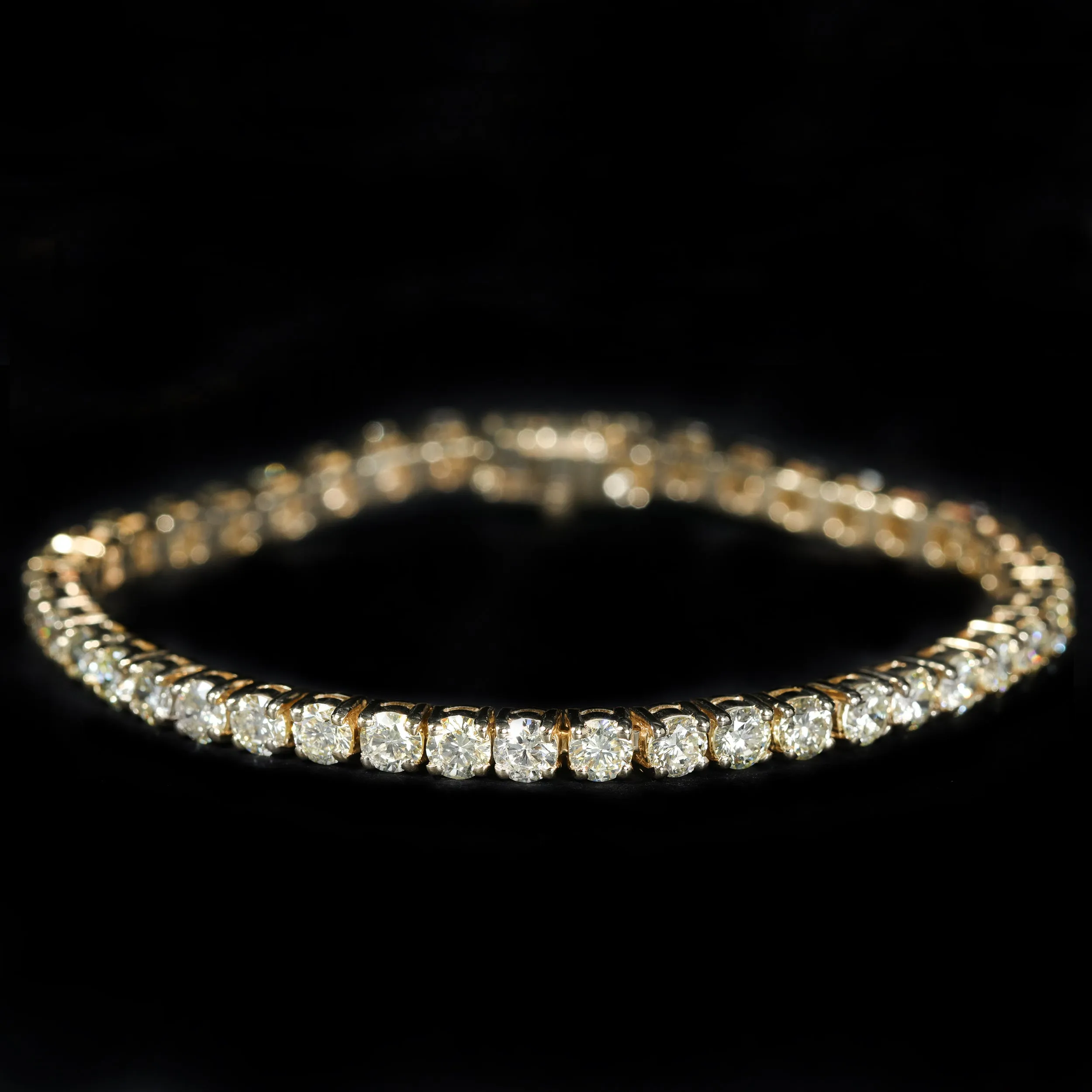 14k Yellow Gold 9.20 CTW Diamond Tennis Bracelet