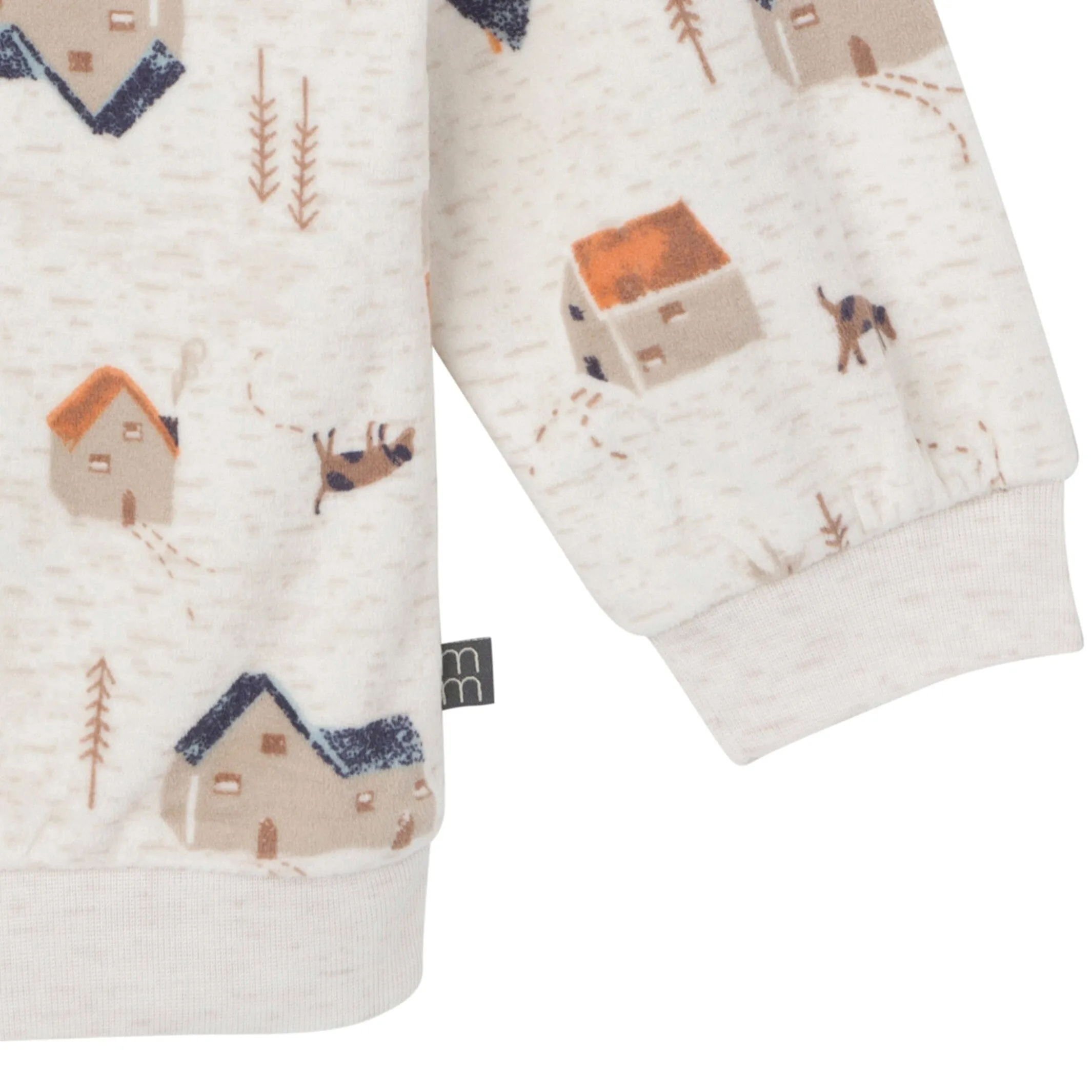 2-Piece Infant & Toddler Boys Oatmeal Village Fleece Pajama Set