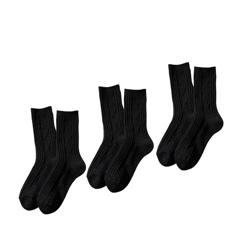 3 Pairs Cashmere Wool Winter Thicken Warm Thermal Mid Tube Socks