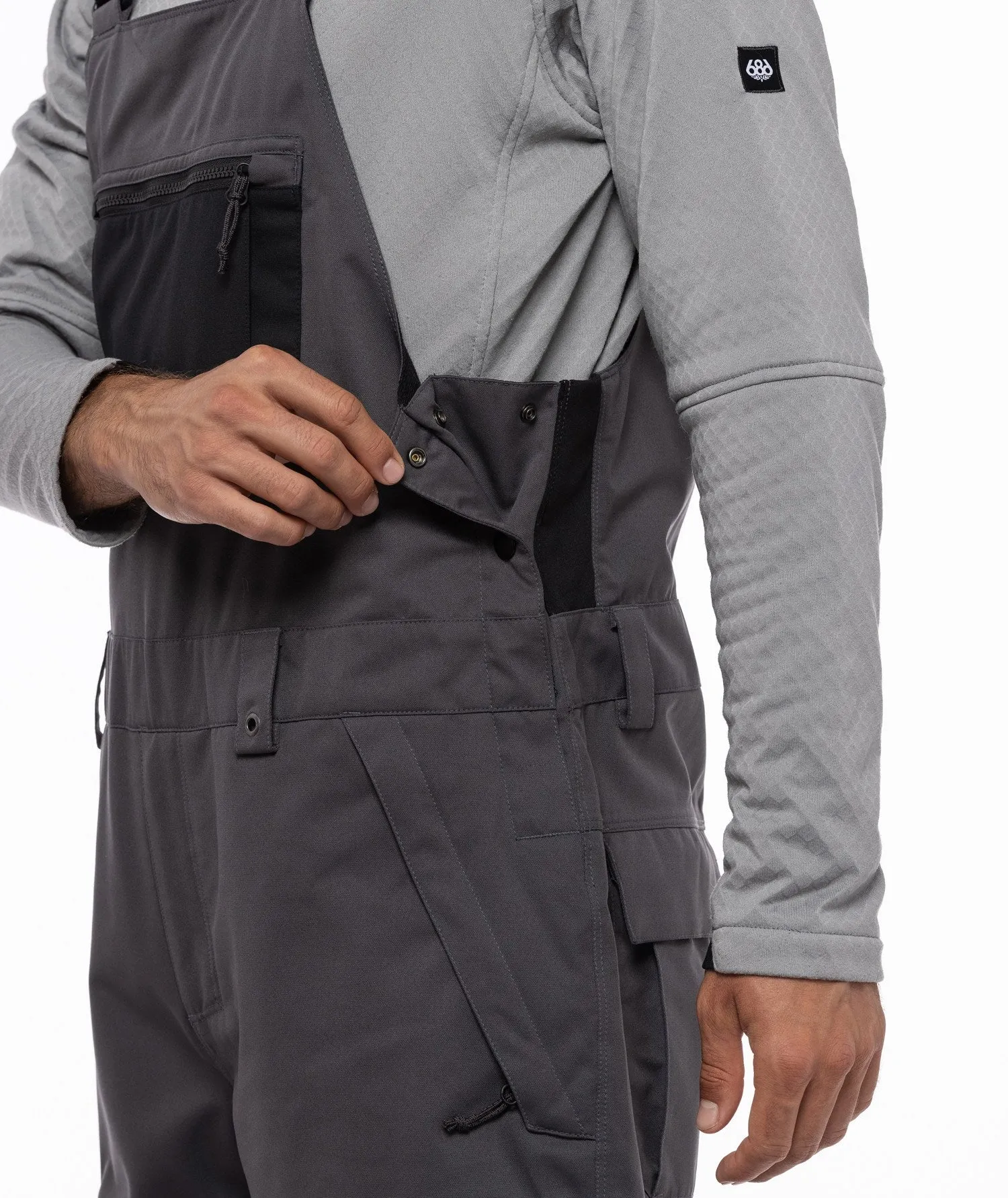 686 Hot Lap Bib Pants Mens Charcoal