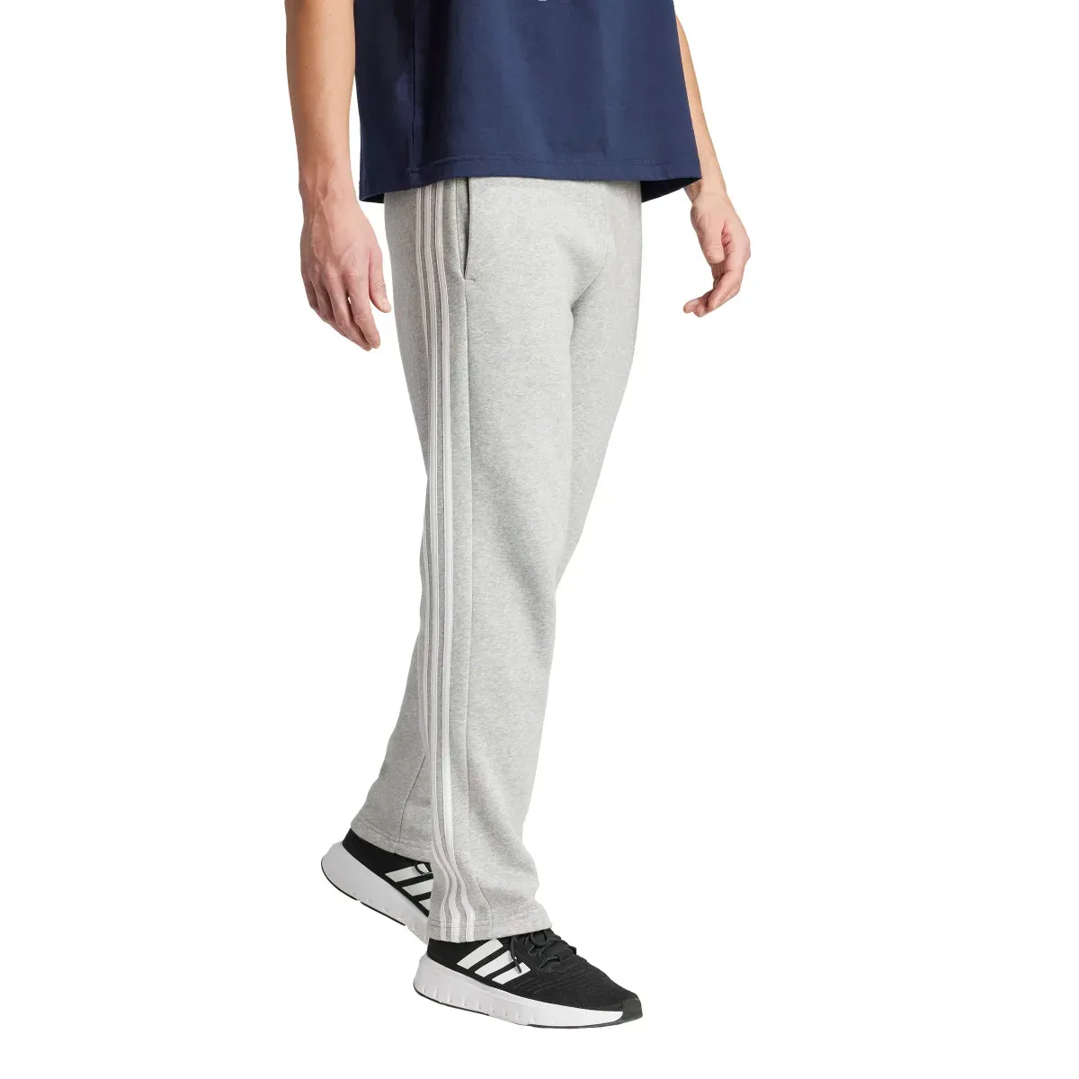 adidas Men's Essentials 3-Stripes Open Hem Fleece Joggers