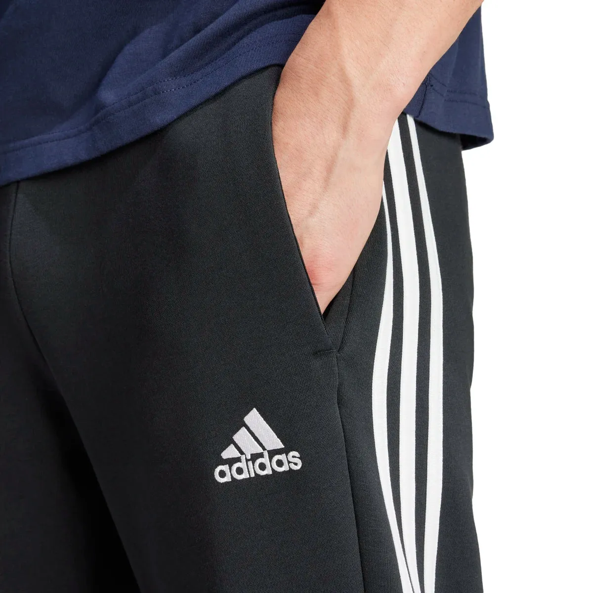 adidas Men's Essentials 3-Stripes Open Hem Fleece Joggers