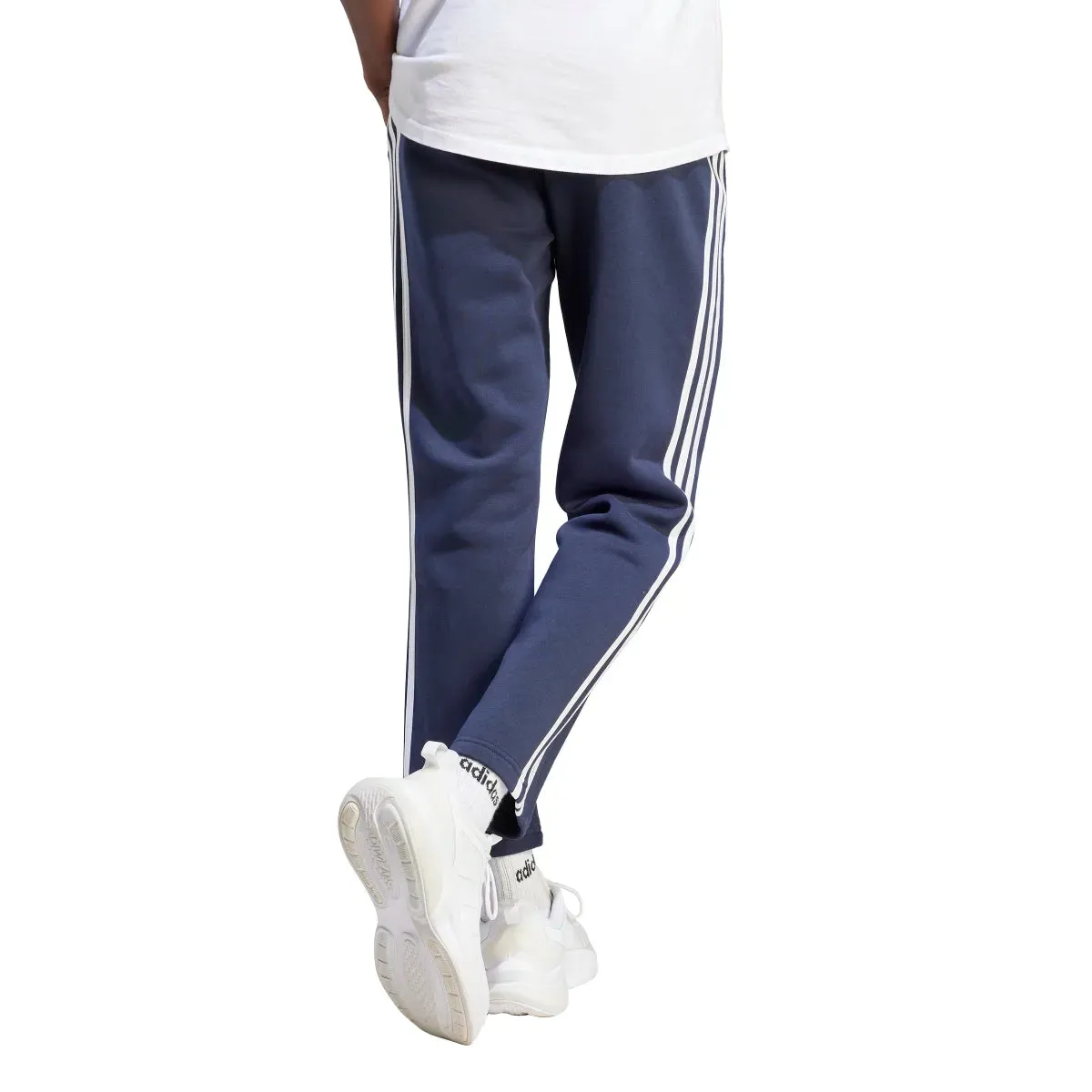 adidas Men's Essentials 3-Stripes Open Hem Fleece Joggers