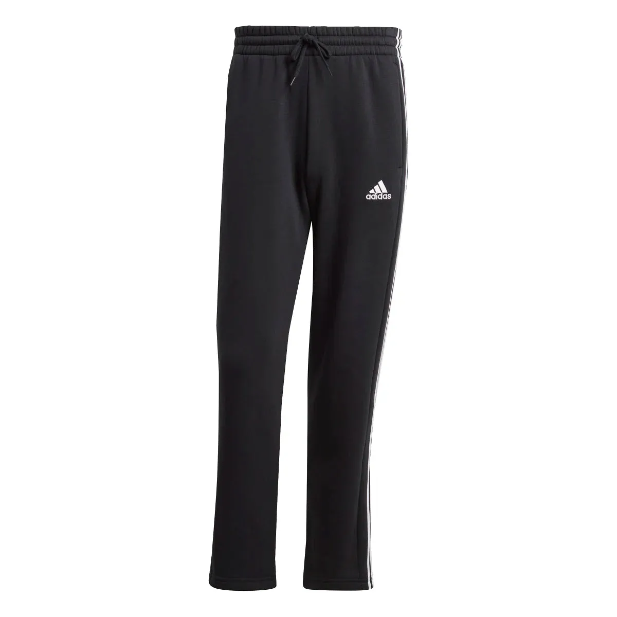 adidas Men's Essentials 3-Stripes Open Hem Fleece Joggers