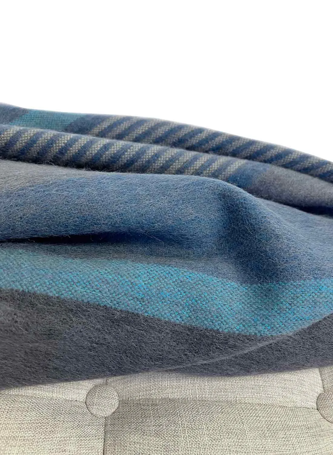 Alpaca Throw Blanket - Dark Sea