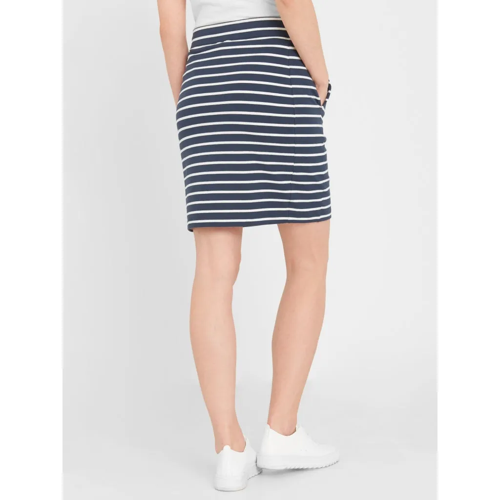 Anjelica Striped Skirt - SR Navy/Pearl Breton