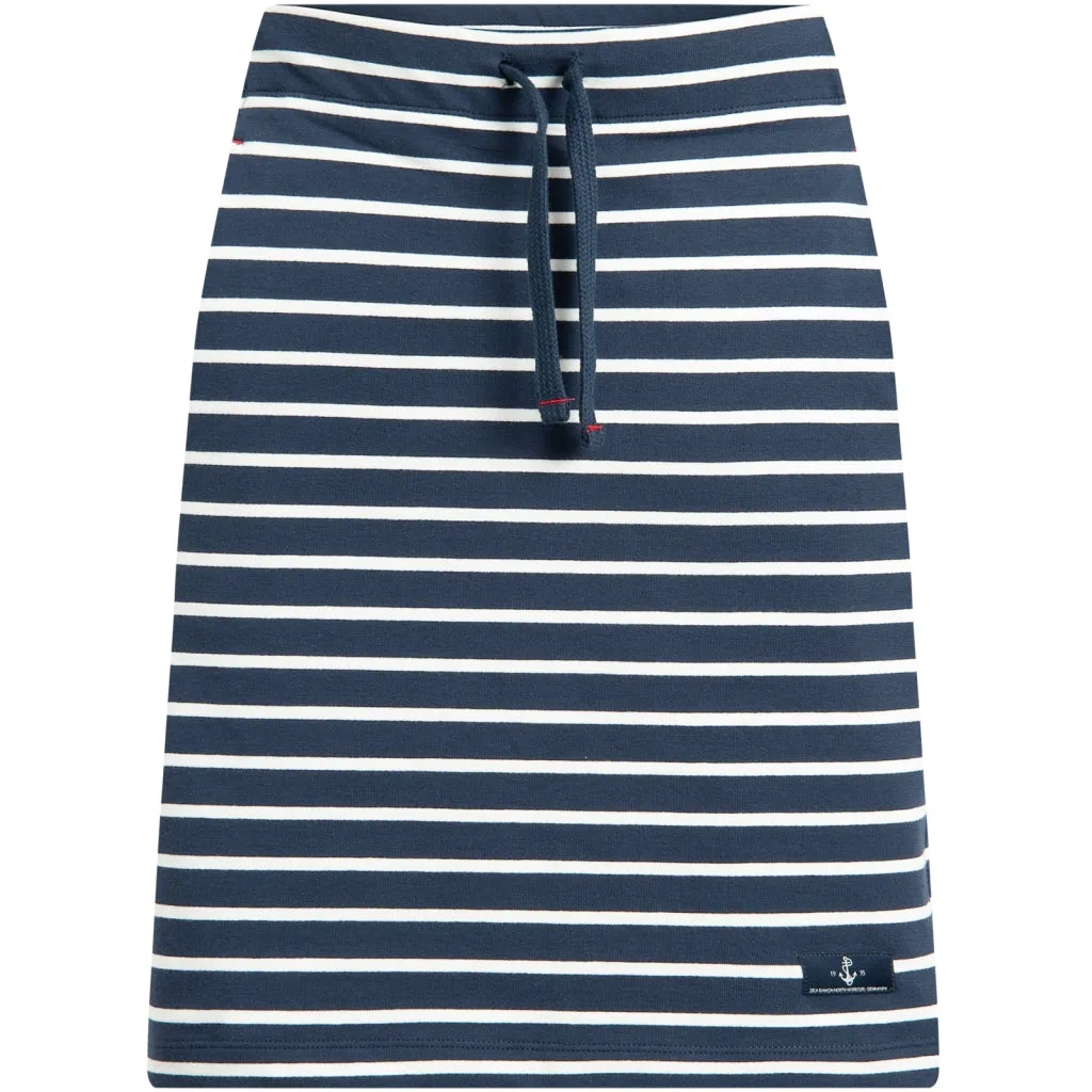 Anjelica Striped Skirt - SR Navy/Pearl Breton