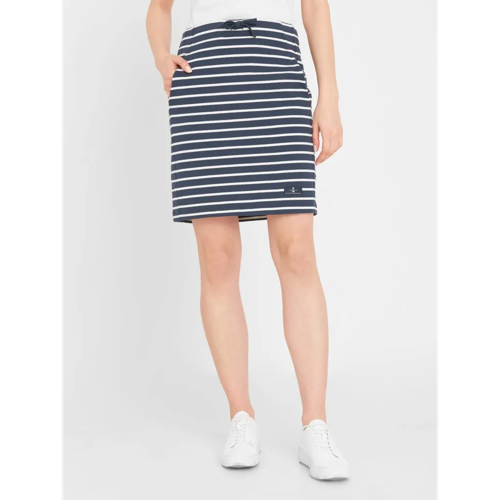 Anjelica Striped Skirt - SR Navy/Pearl Breton