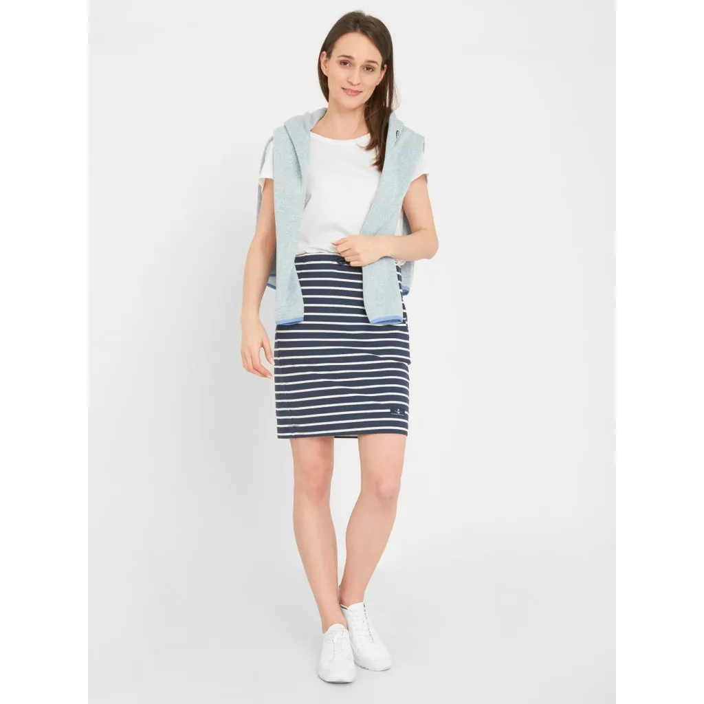 Anjelica Striped Skirt - SR Navy/Pearl Breton