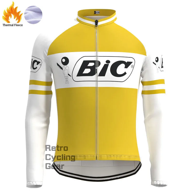 BIC Yellow Fleece Retro Cycling Kits