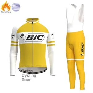 BIC Yellow Fleece Retro Cycling Kits