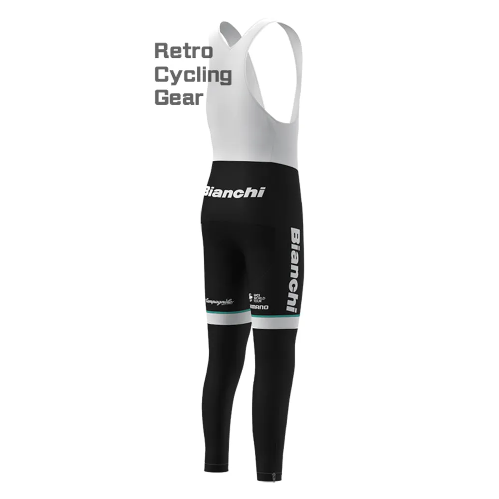 blue Bianchi Fleece Cycling Bib Pants