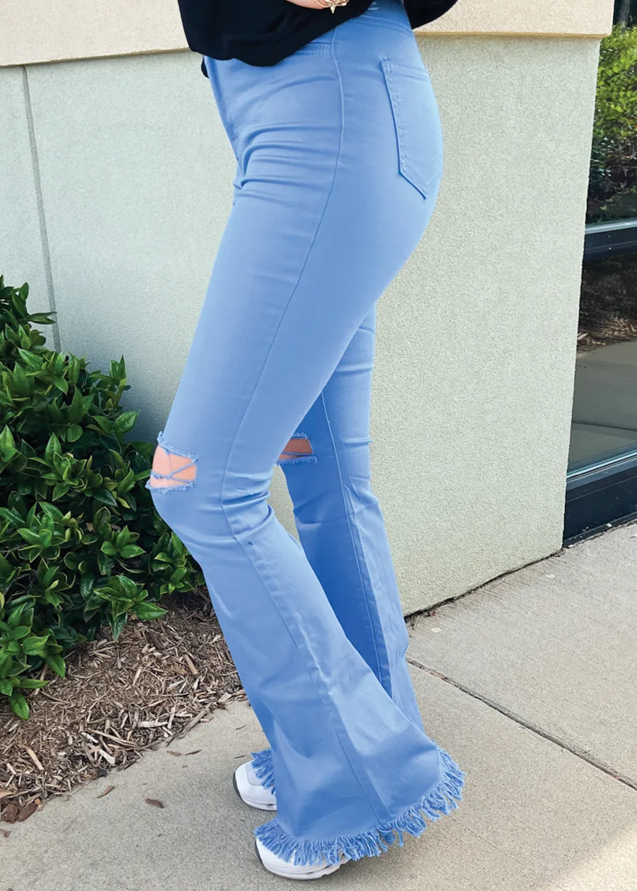 Blue Stevie Super Stretch Flare Jeans