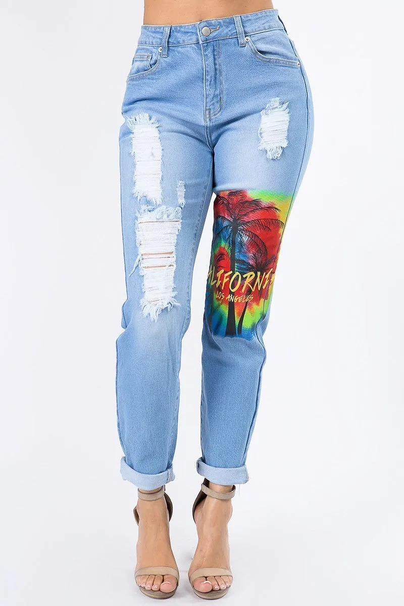 California Painting Slim Straight Jeans