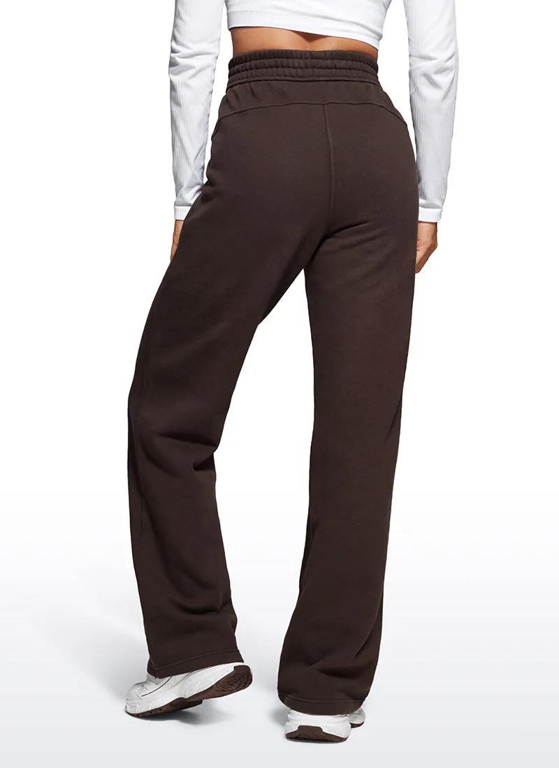 Cotton Fleece Lined Straight Leg Sweatpants 30''