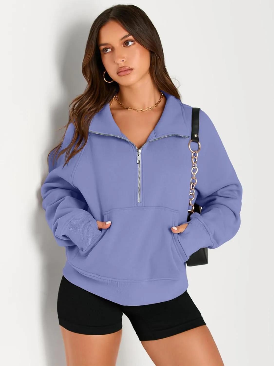 Cozy Half Zip Cropped Pullover Top