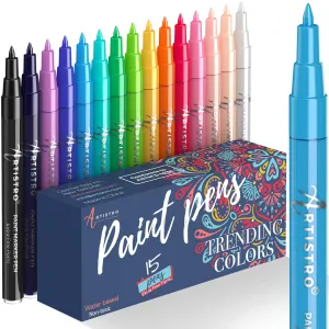 Extra Fine colored paint pens - Set of 15 special colors