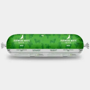 Farmers Mate Beef Cooked Dog Food Roll 2kg