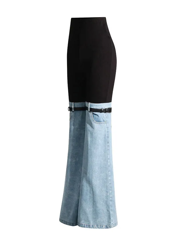 Flared Pants High Waisted Split-Joint Jean Pants Bottoms