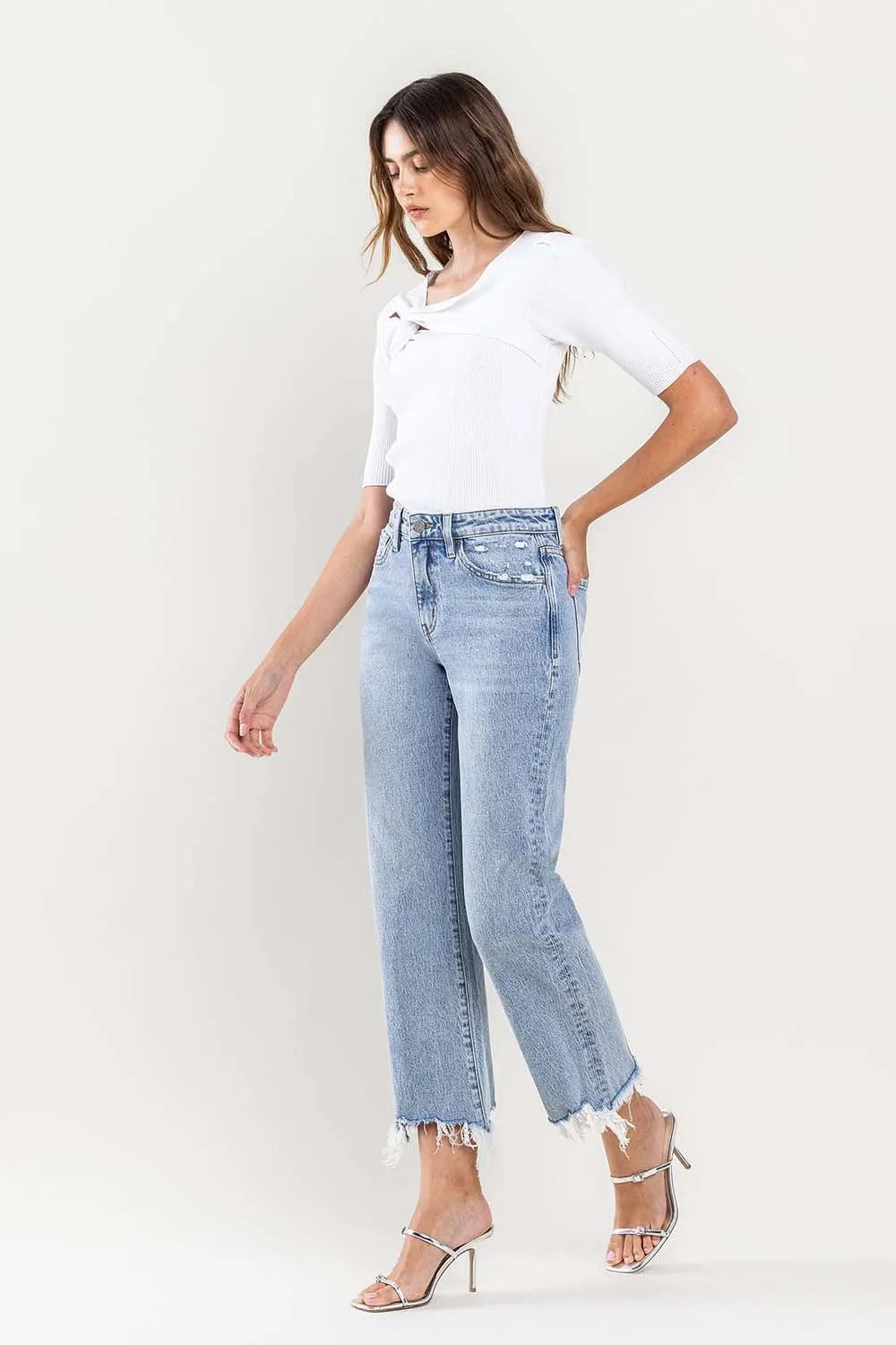 Flying Monkey High Rise Crop Dad Jeans