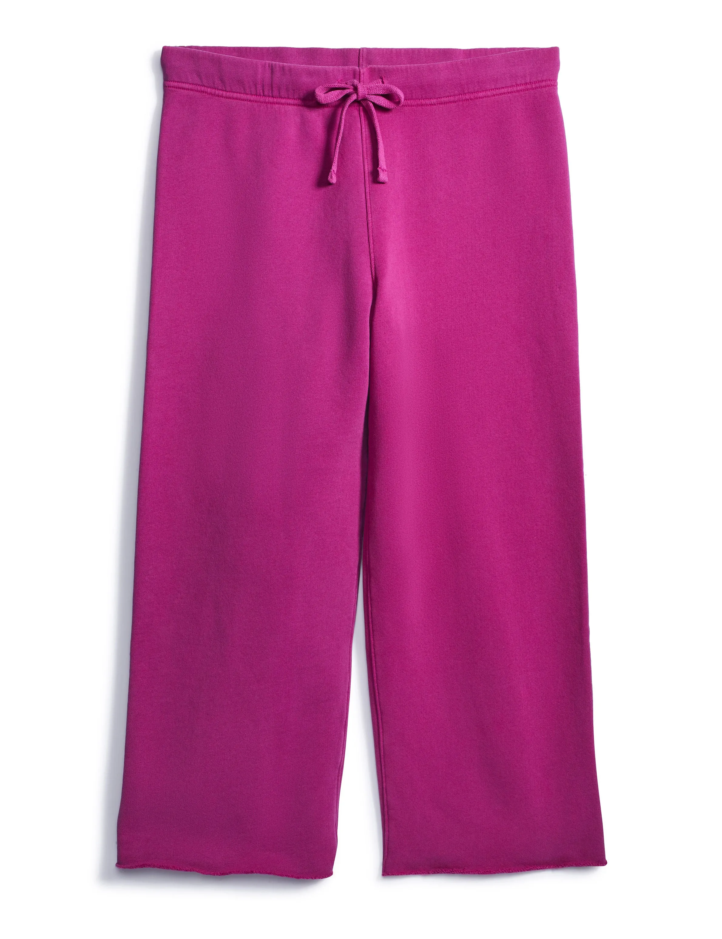 Frank & Eileen - Cropped Wide Leg Sweatpant in Fuschia