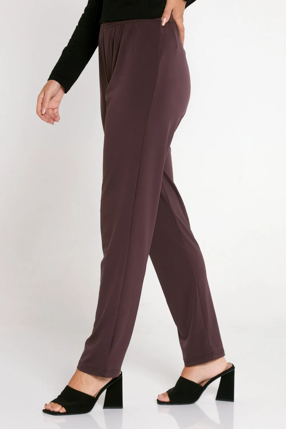 Gianna Lightweight Fleece Pants - Choc