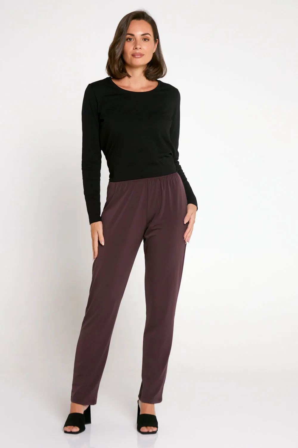 Gianna Lightweight Fleece Pants - Choc