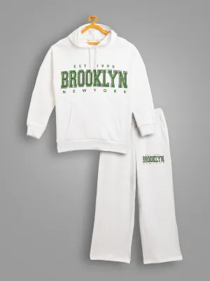 Girls White BROOKLYN Oversized Sweatshirt With Track Pants