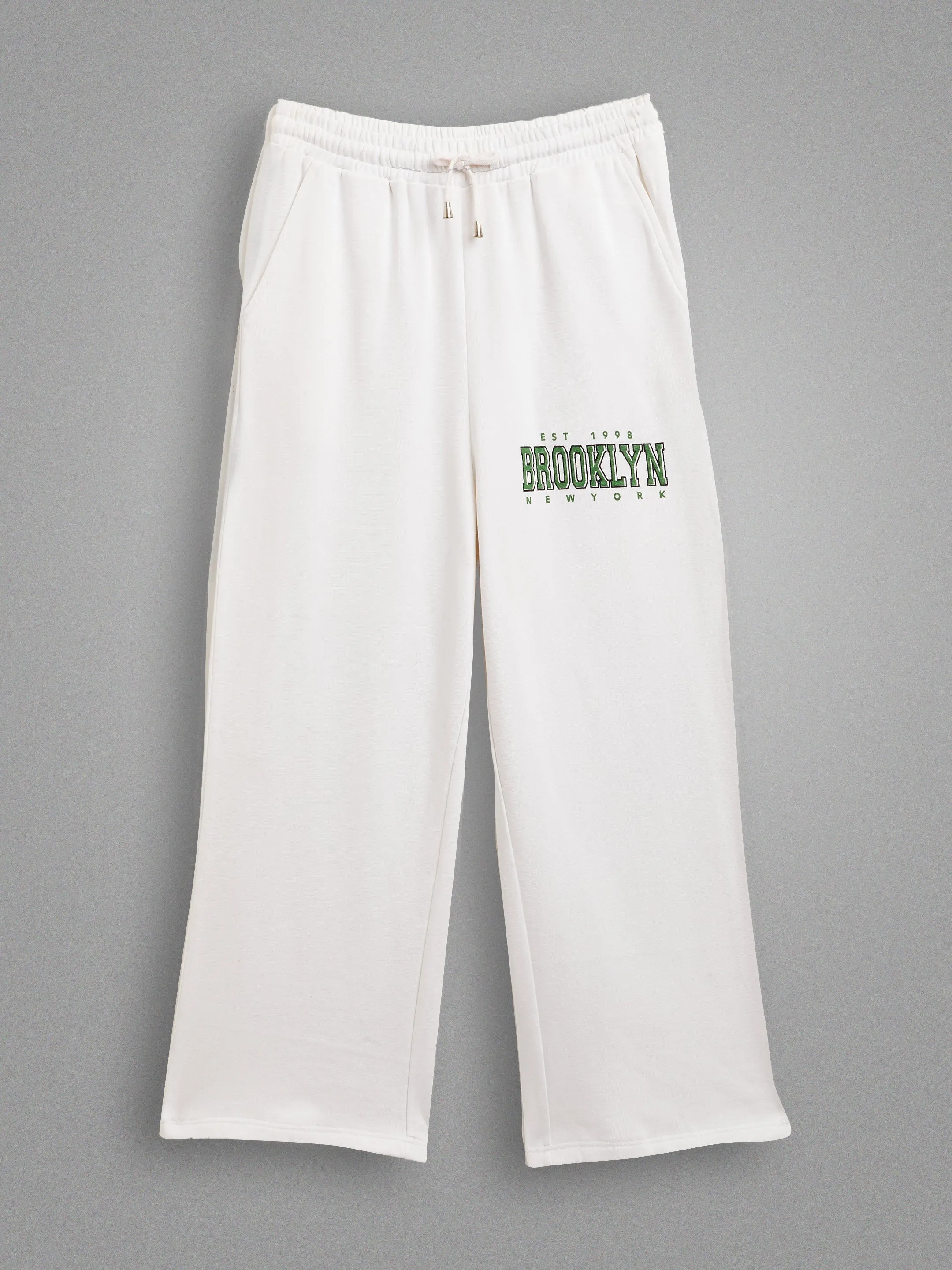 Girls White BROOKLYN Oversized Sweatshirt With Track Pants