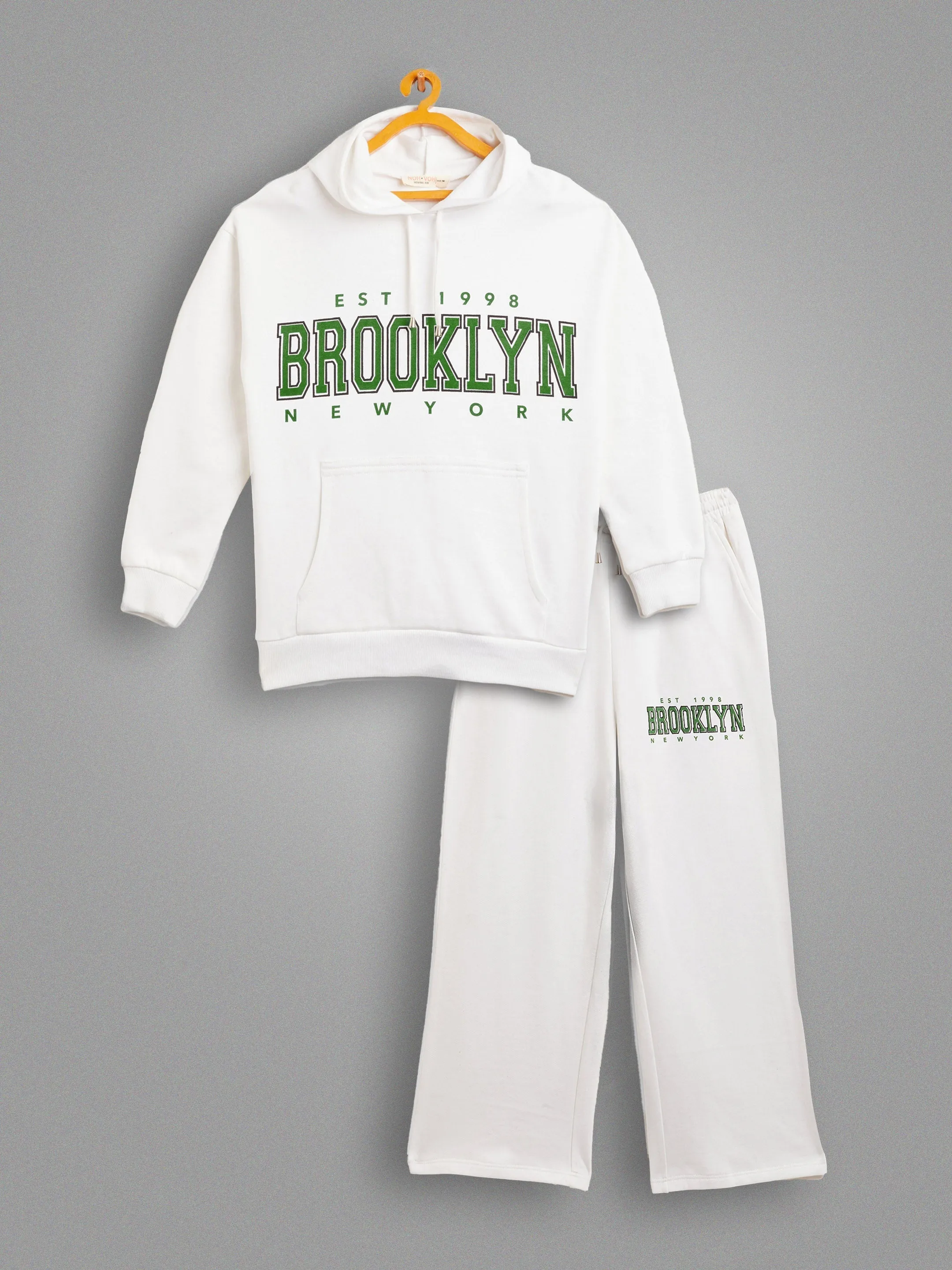 Girls White BROOKLYN Oversized Sweatshirt With Track Pants