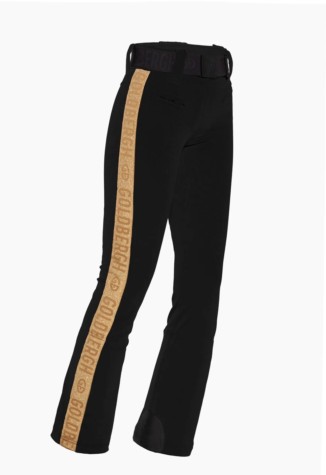 Goldbergh Golden Edge Black Ski Pants with Gold Stripe