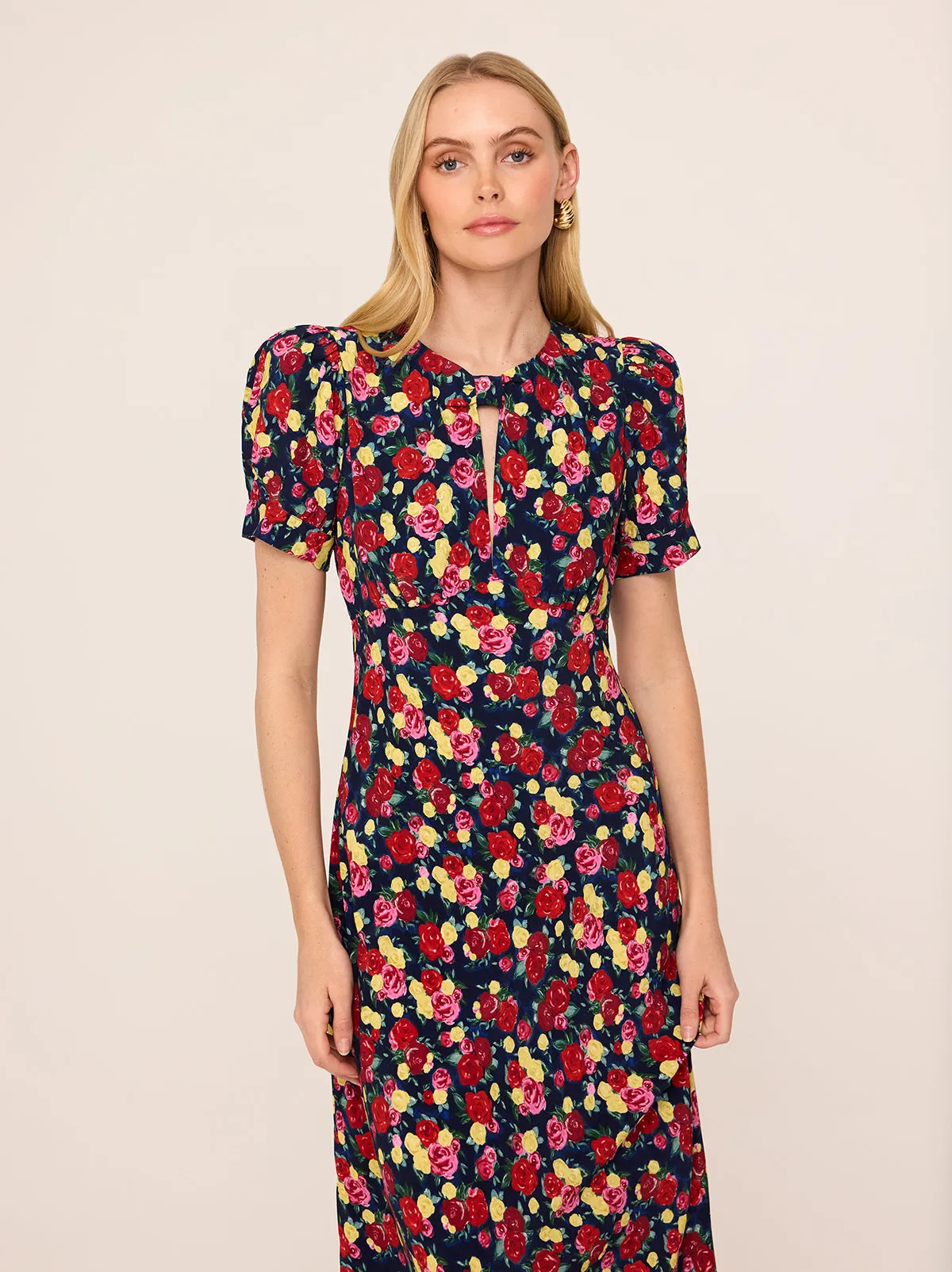 Gwendolyn Painted Floral Print Dress