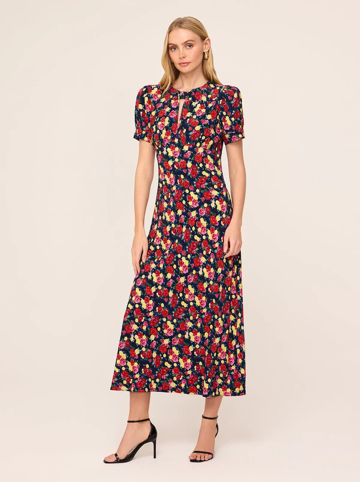 Gwendolyn Painted Floral Print Dress