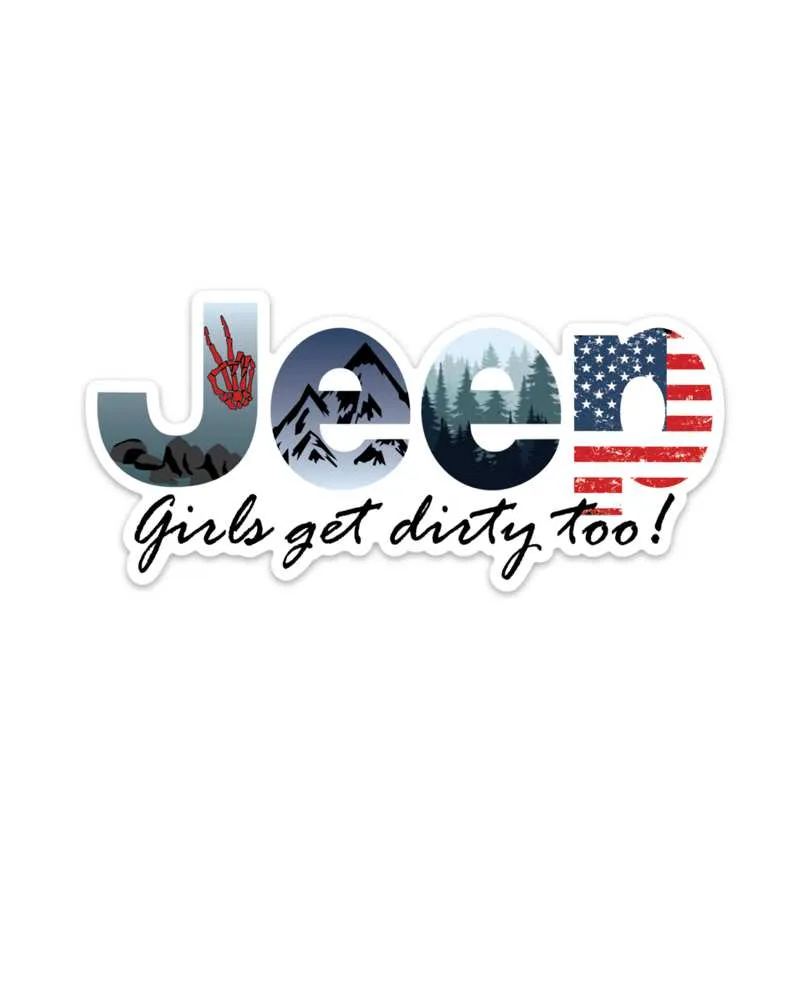 Jeep Girl Printed Decal 5.3" x 2.5"