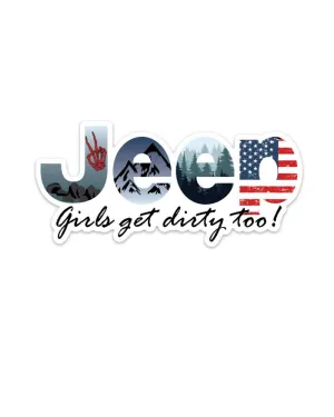 Jeep Girl Printed Decal 5.3" x 2.5"