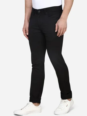 Jet Black Solid Slim Fit Jeans | JadeBlue