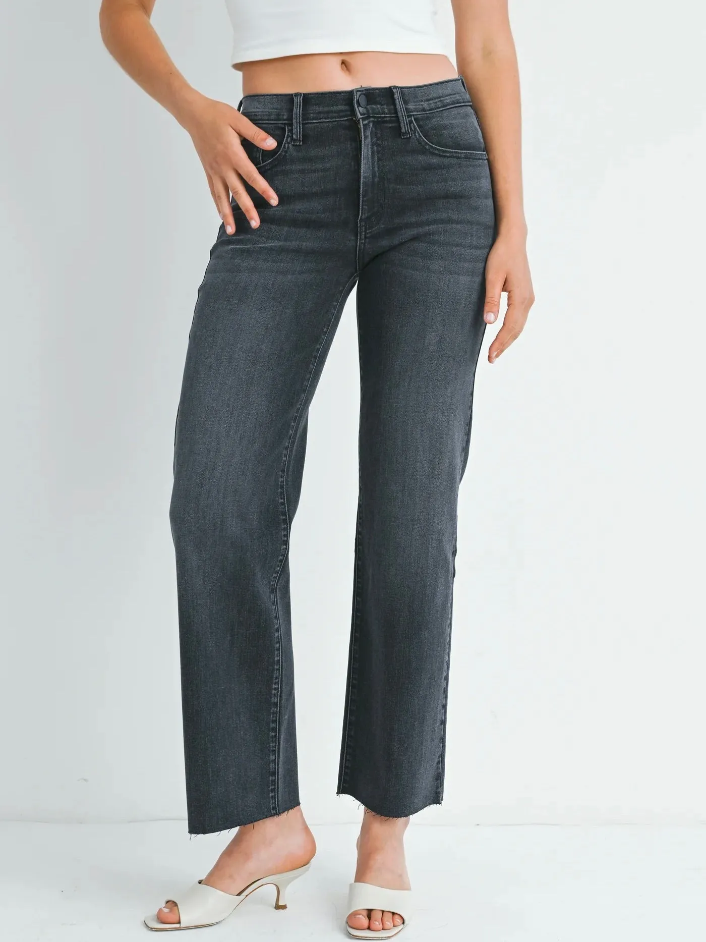 Just Black Denim : Slim Palazzo Scissor Cut Jean