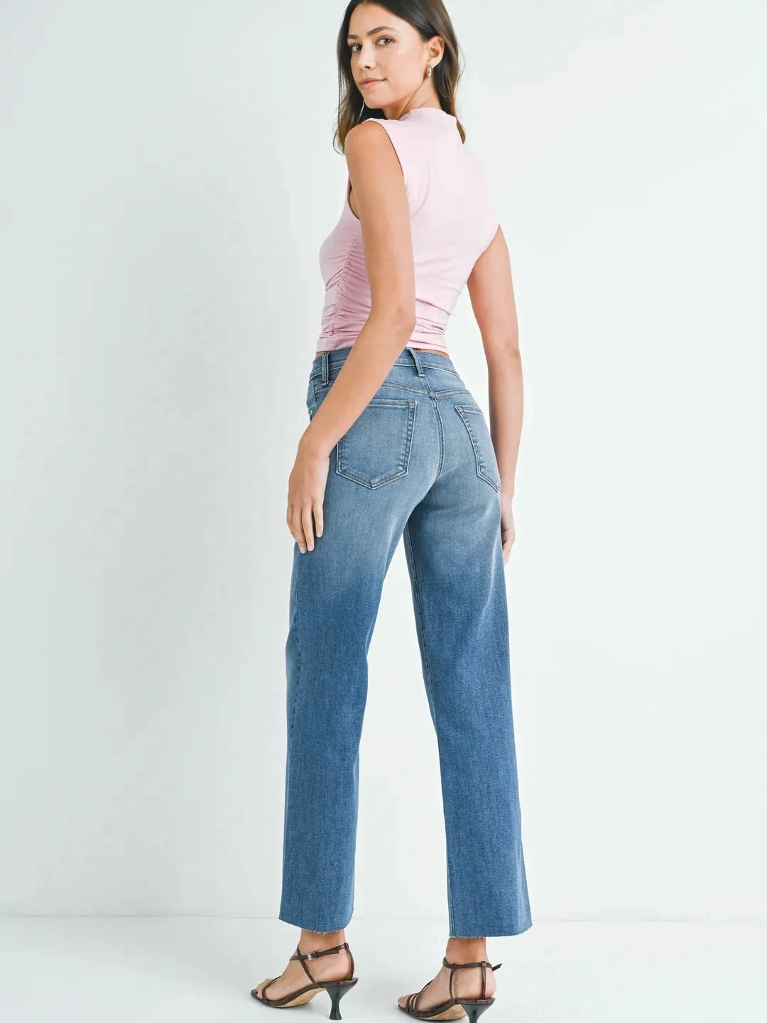 Just Black Denim : Slim Palazzo Scissor Cut Jean