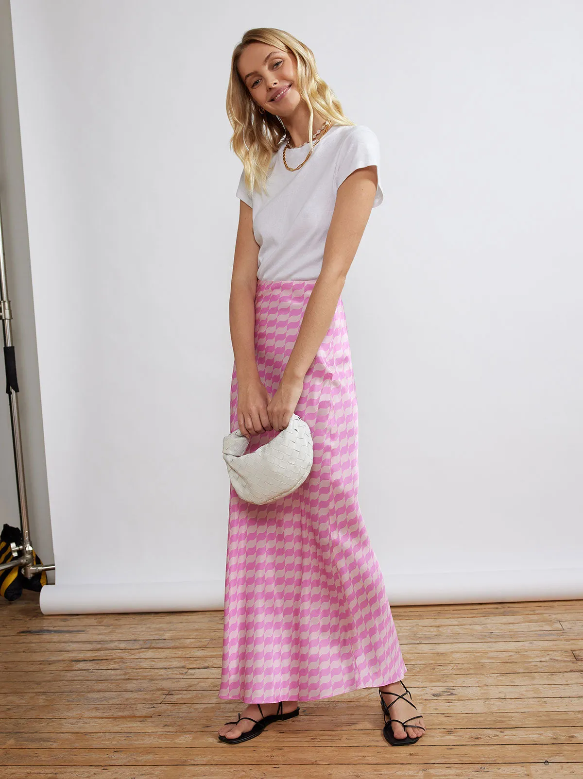 Layla Pink Wavy Tile Skirt