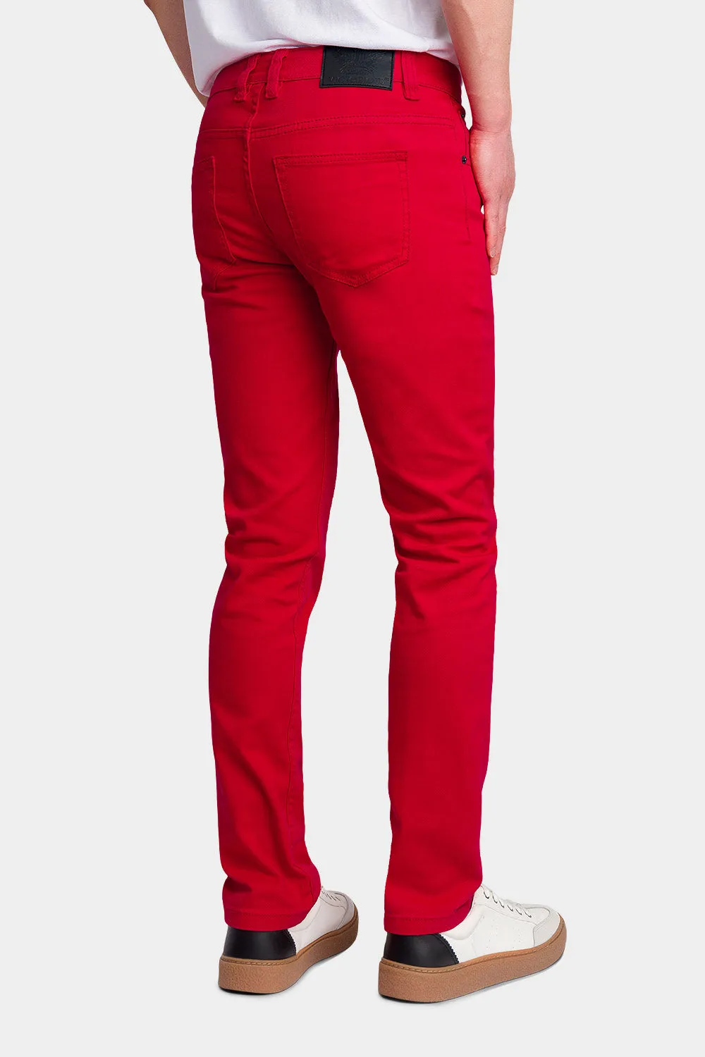 Men's Essential Skinny Fit Colored Jeans (Red)