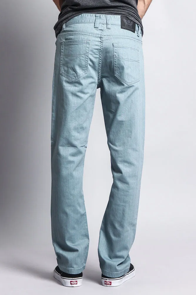 Men's Slim Fit Colored Denim Jeans (Bluestone)