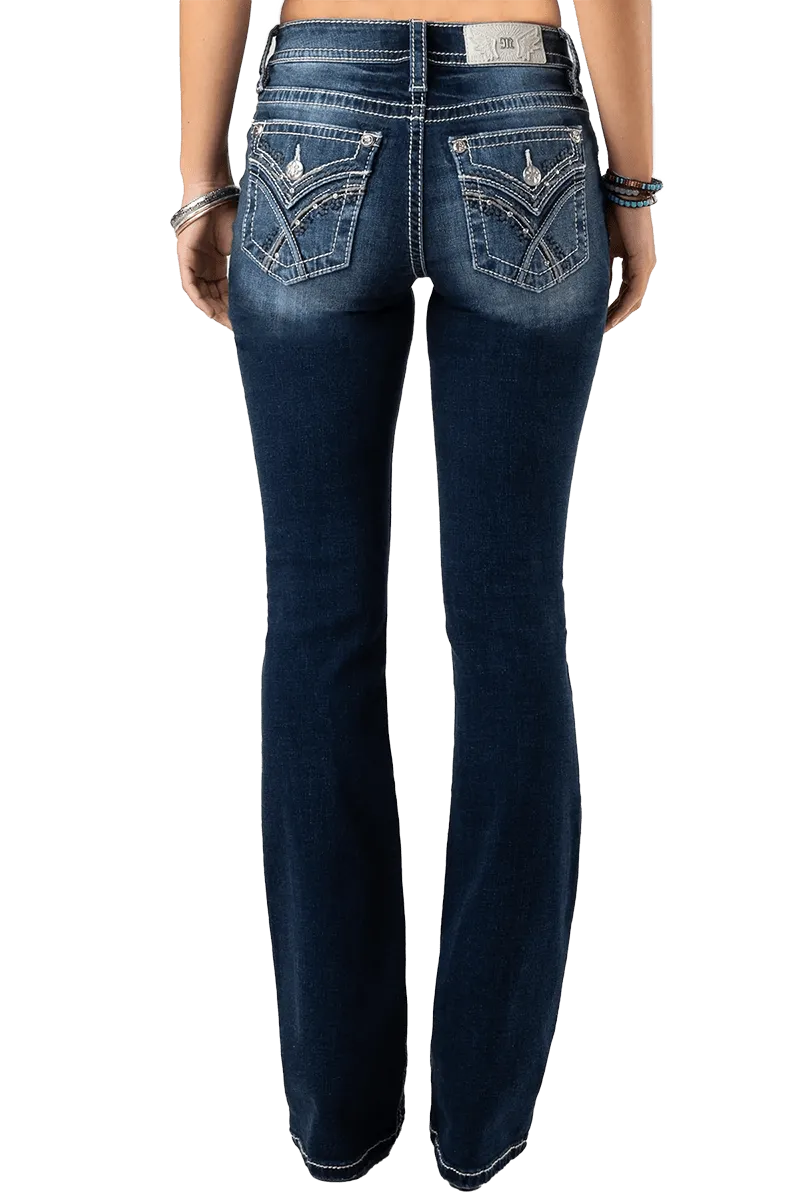 Miss Me Women's Crystal Chain Bootcut Jeans