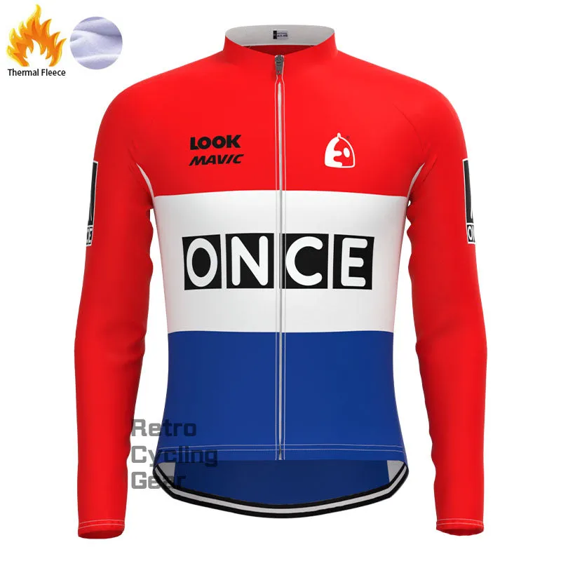 ONCE Red Fleece Retro Cycling Kits