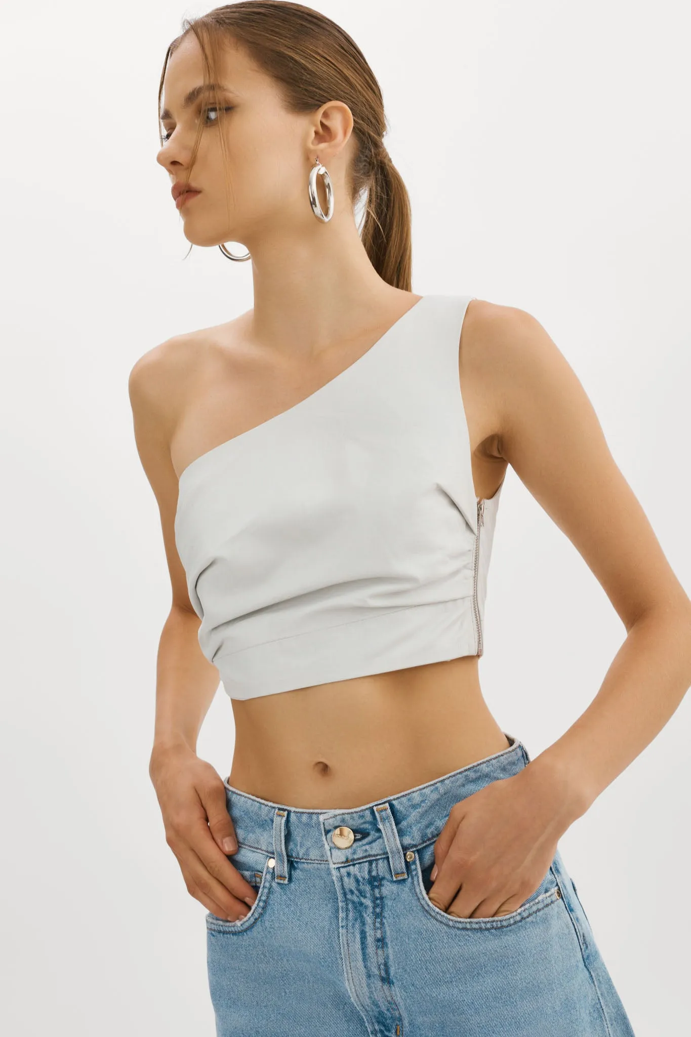 PESHA | Leather Crop Top