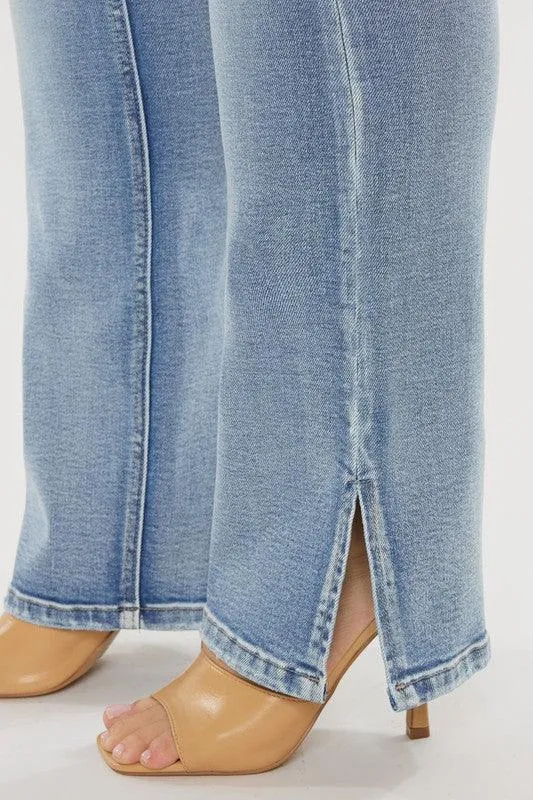 Plus Mid Rise Medium Wash Bootcut Jeans