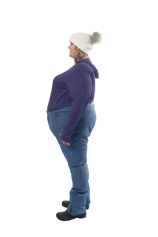 Plus Size Soft Shell Fleece Lined Stretch Snow Pants | 21-215 | Robin Blue