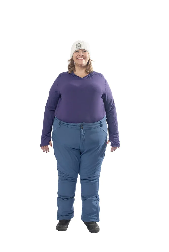 Plus Size Soft Shell Fleece Lined Stretch Snow Pants | 21-215 | Robin Blue