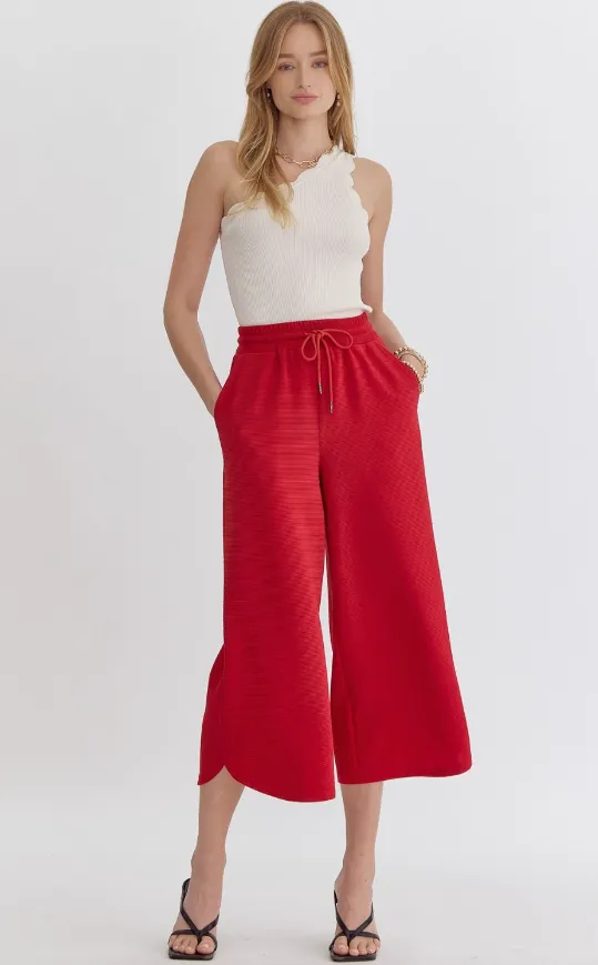 Saylor Textured Wide Leg Casual Pant - Final Sale 40% off in cart