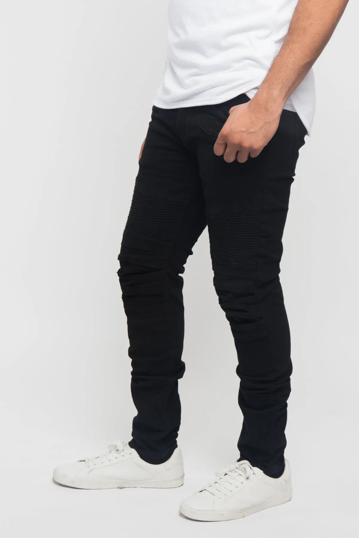 Scrunched Fold Illusion Jeans