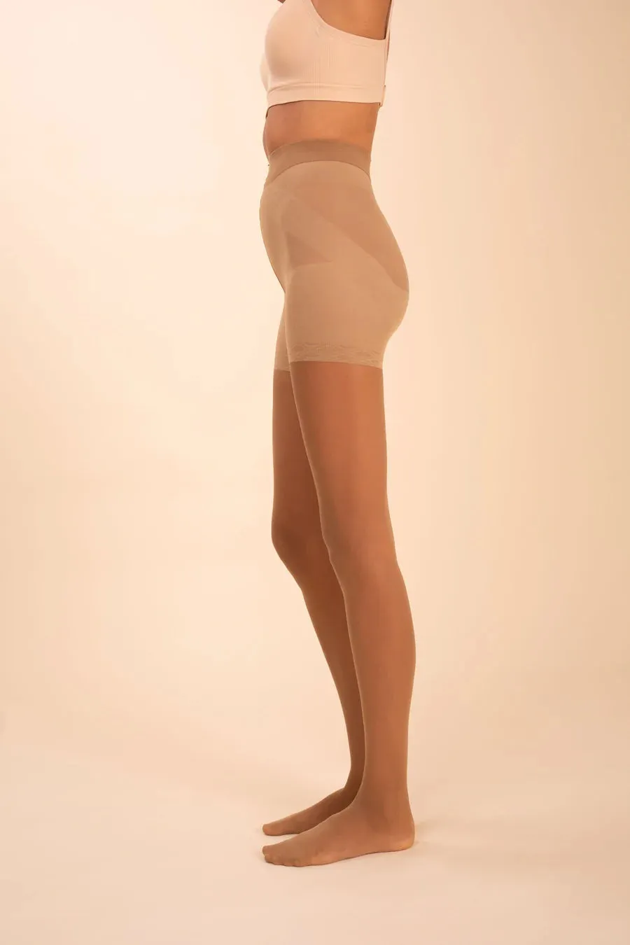 Sheer Contour Tights In Tan - Threads